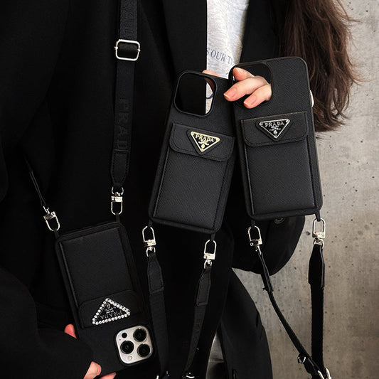 Luxusní crossbody kožené pouzdro na iPhone