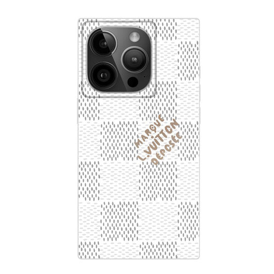 Πολυτελής Μαύρη<lAMP>Λευκή τετράγωνη θήκη iPhone