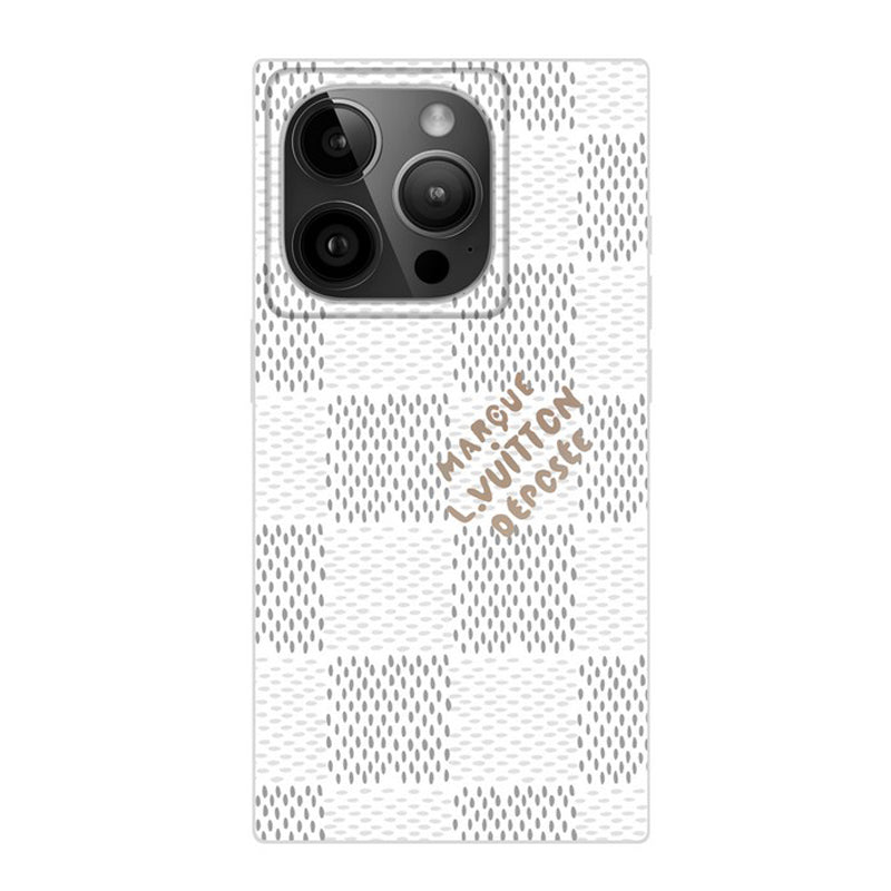 奢華黑色<lAMP>白色方形 iPhone 手機殼