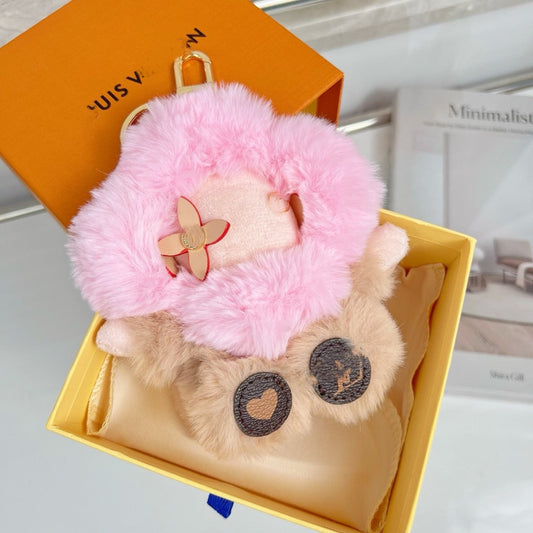 Keychain Plush Lus na gréine gleoite Fluffy