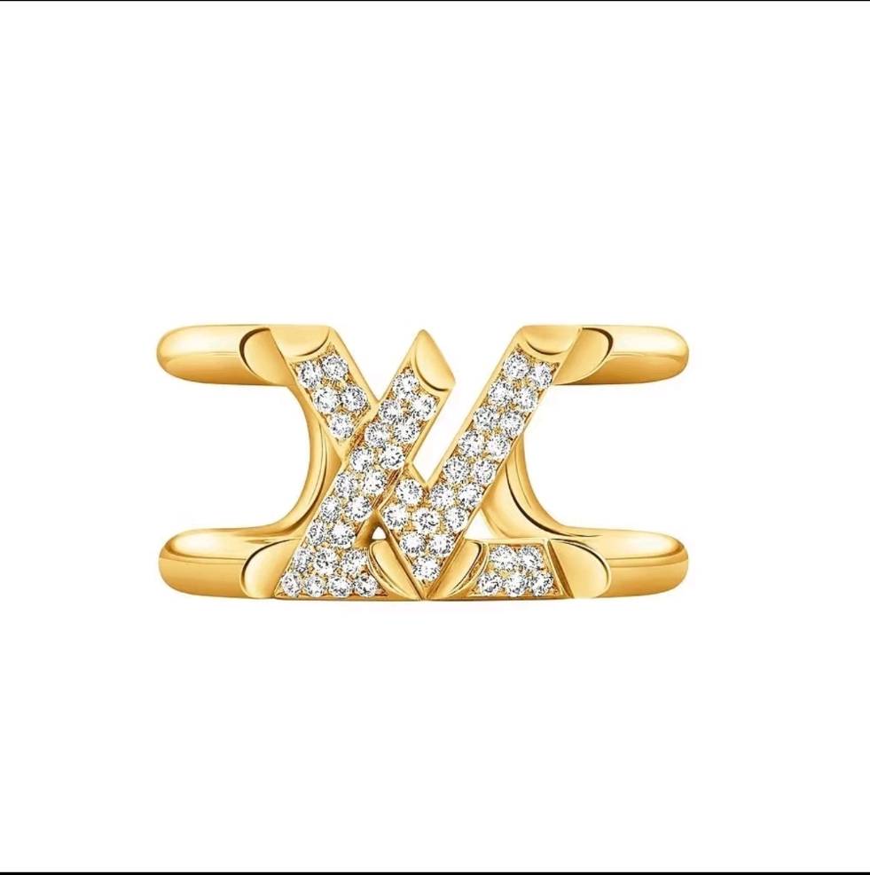 Quiet Luxury Crystal Double Band Gold Ring