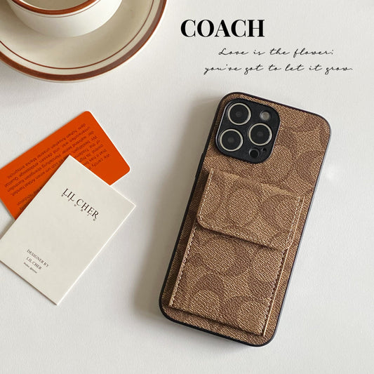 Klassisk iPhone-etui med pung lysebrun-HP240513