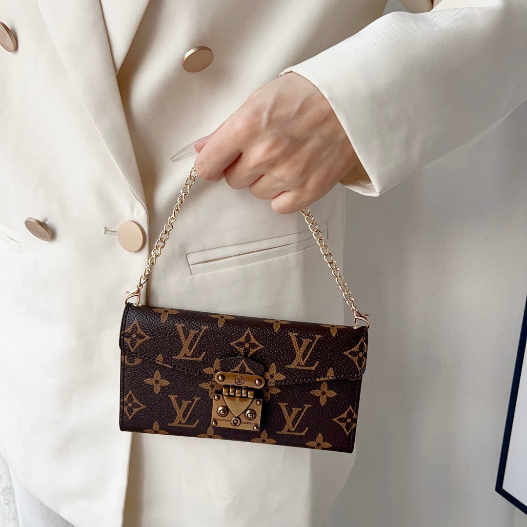 Luxury Monogram Phone Wallet Crossbody Purse – 3-in-1 Phone Bag