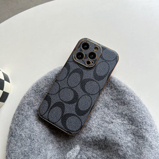 Classic iPhone Case Leather Black -QBK240513