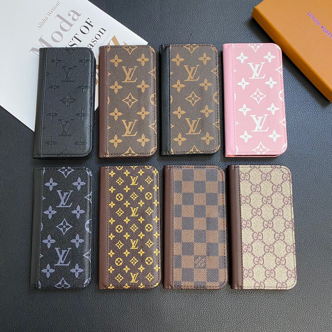 MONOGRAMM-LEDER-KARTENHÜLLE GALAXY-HÜLLE FÜR SAMSUNG
