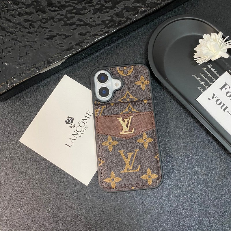 Luxusní Card Bag Klasické barevné pouzdro na iPhone