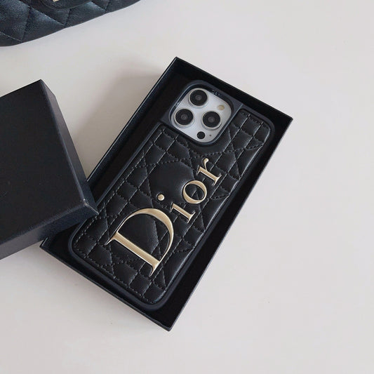 Fashion Gold Δερμάτινη θήκη iPhone με λογότυπο