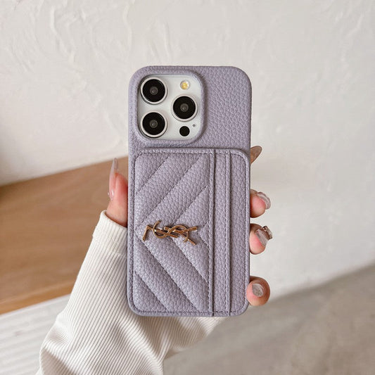 Cás iPhone Leathar Mála Cárta Naomh