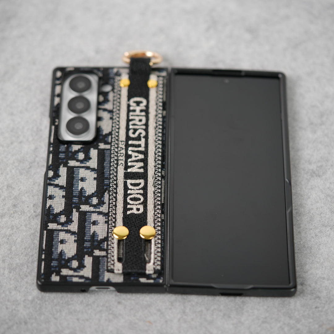 Luxusní vyšívací pouzdro značky C Dior Belt pro Samsung Z Fold