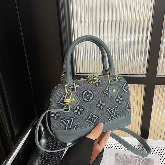 Vintage Denim Mini Dome Taske, Håndtaske & Crossbody taske