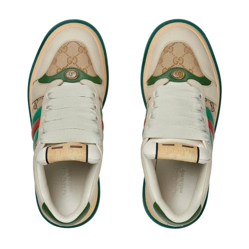 Sneakers casual a righe retrò: scarpe da strada comfort in pelle premium