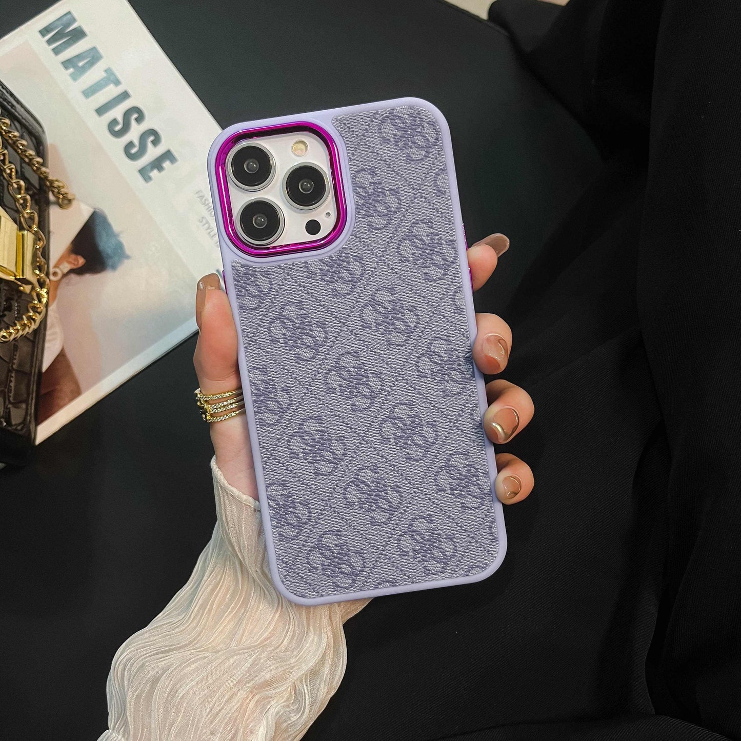 Étui pour iPhone de luxe violet-MD231025
