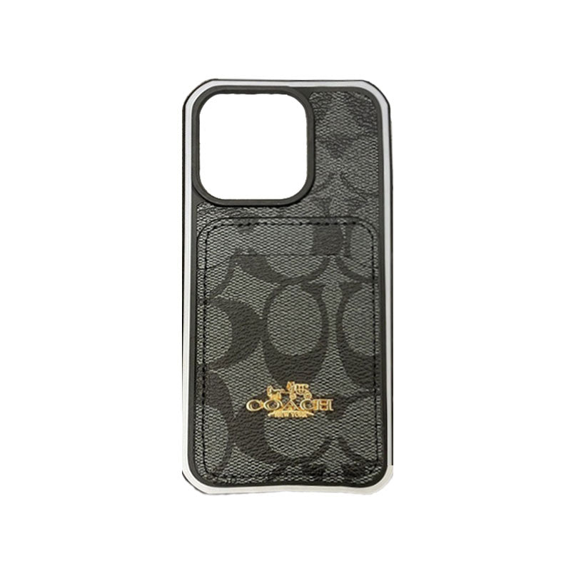 Klasické pouzdro na iPhone s držákem na kartu Coffee -KB241416