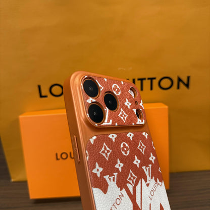 IPhone-Hülle aus Leder mit Monogramm im Illustrationsstil