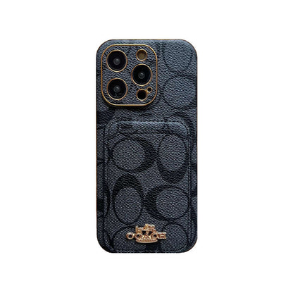 Klassiskt iPhonefodral med korthållare Svart -KB241651