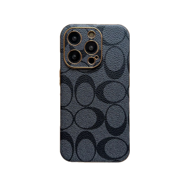 Klasické černé kožené pouzdro na iPhone -QBK240513