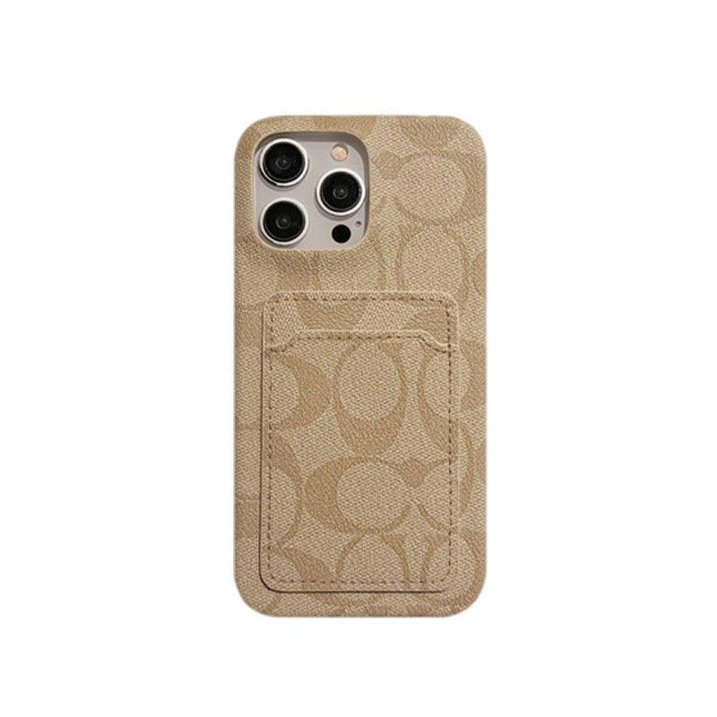 Cás iPhone clasaiceach clasaiceach Le Sealbhóir Cárta Bán -JQB240330