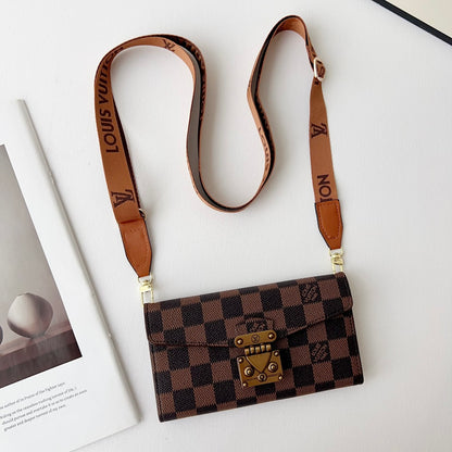 Luxury Monogram Phone Wallet Crossbody Purse – 3-in-1 Phone Bag