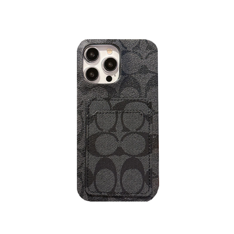 Cás iPhone clasaiceach clasaiceach Le Sealbhóir Cárta Bán -JQB240330