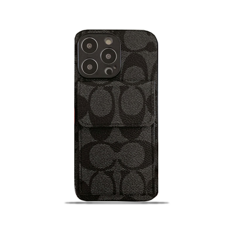 クラシック iPhone ケース ウォレット付き ブラック-HP240513