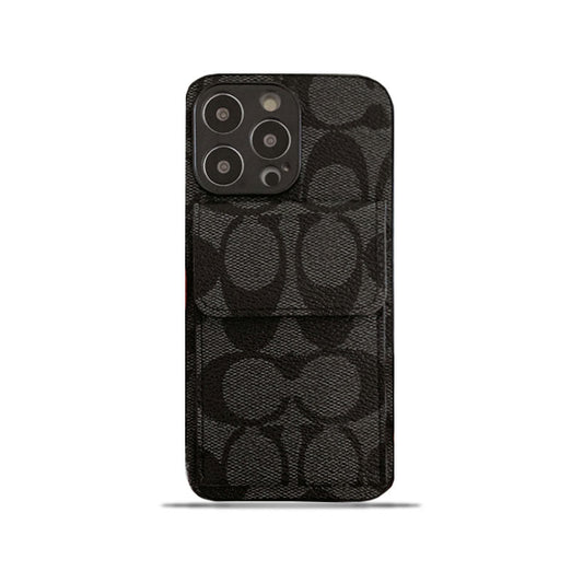 Klasické pouzdro na iPhone s peněženkou černé-HP240513