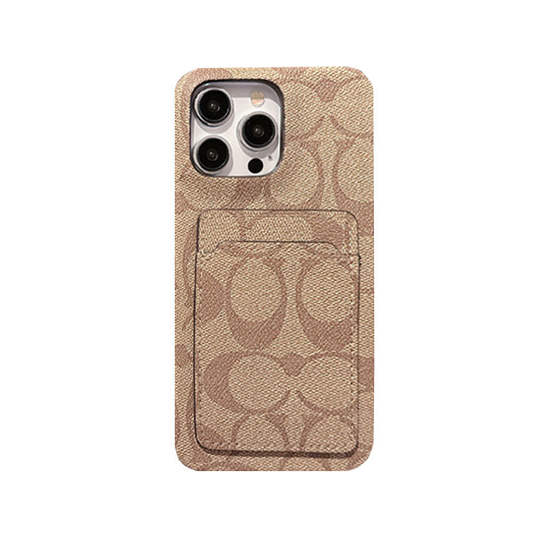 Cás iPhone clasaiceach clasaiceach Le Sealbhóir Cárta Bán -JQB240330