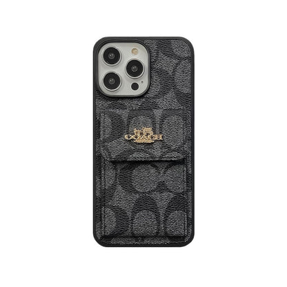 Klassisk iPhone etui med kortholder tegnebog kaffe -SZK240425