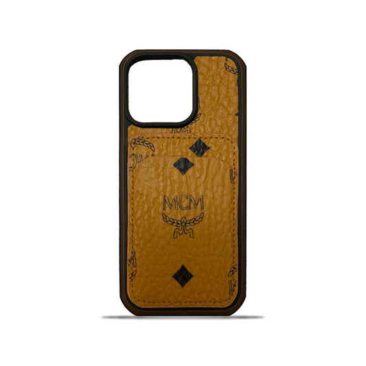 Pouzdro MCM iPhone s držákem karty žluté-MCK240603