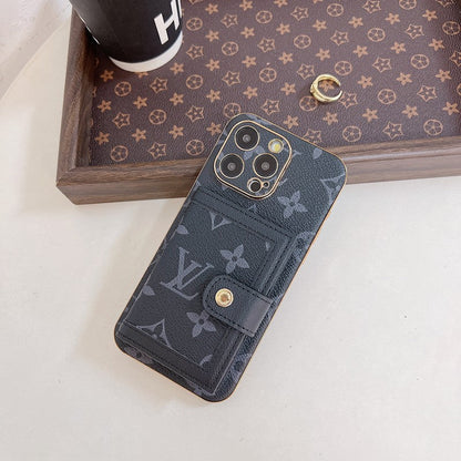 Custodia per iPhone con borsa per carte colorate classica di lusso