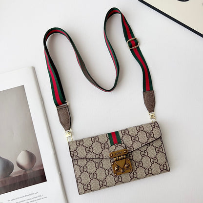 Luxury Monogram Phone Wallet Crossbody Purse – 3-in-1 Phone Bag