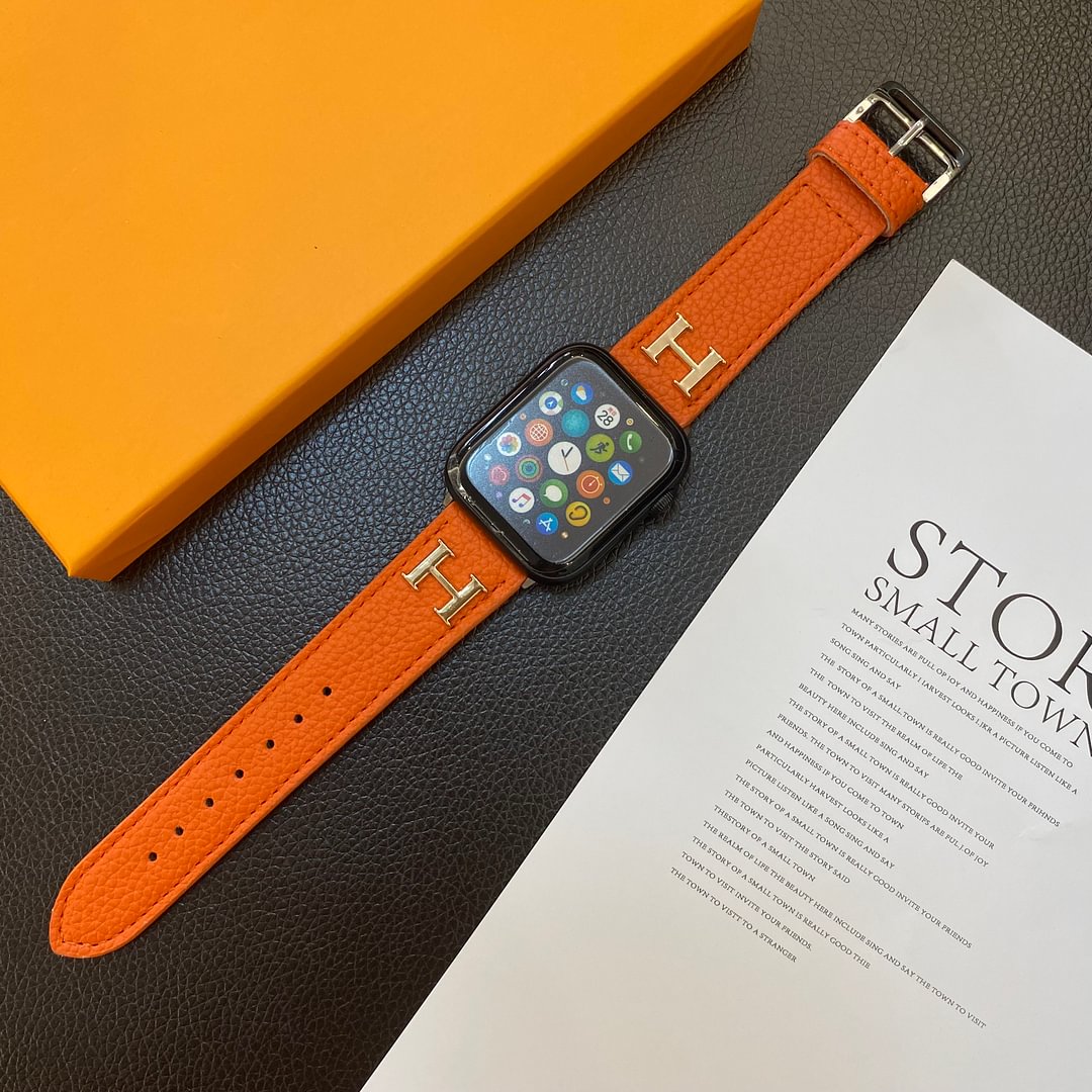 本革模様のApple Watchストラップ