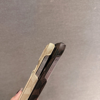 Cás iPhone clasaiceach clasaiceach Le Sealbhóir Cárta Bán -JQB240330