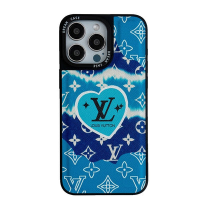 Custodia per iPhone di lusso in pelle blu