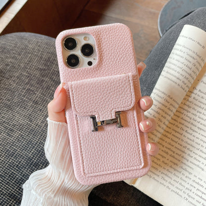 Étui pour iPhone en cuir avec porte-carte H