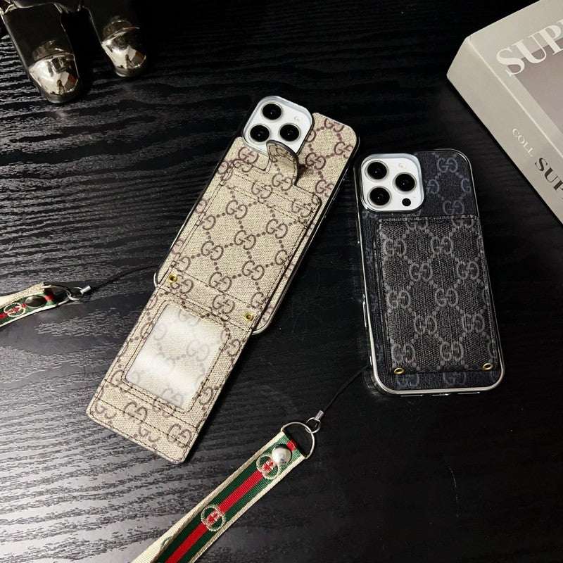Custodia premium per iPhone con catena a mano
