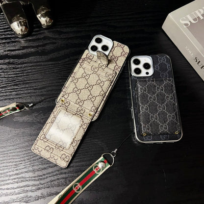 Custodia premium per iPhone con catena a mano