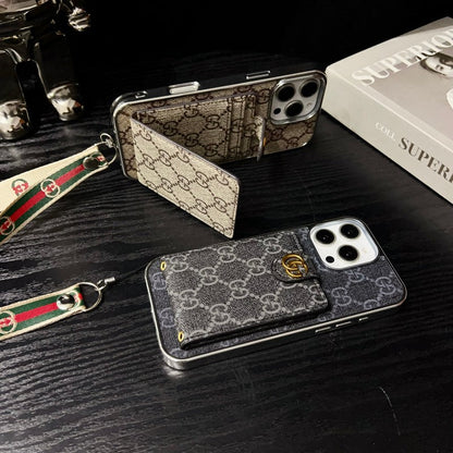 Custodia premium per iPhone con catena a mano