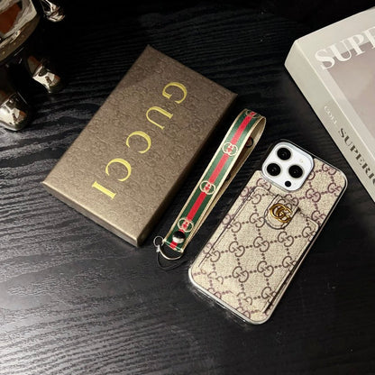 Custodia premium per iPhone con catena a mano
