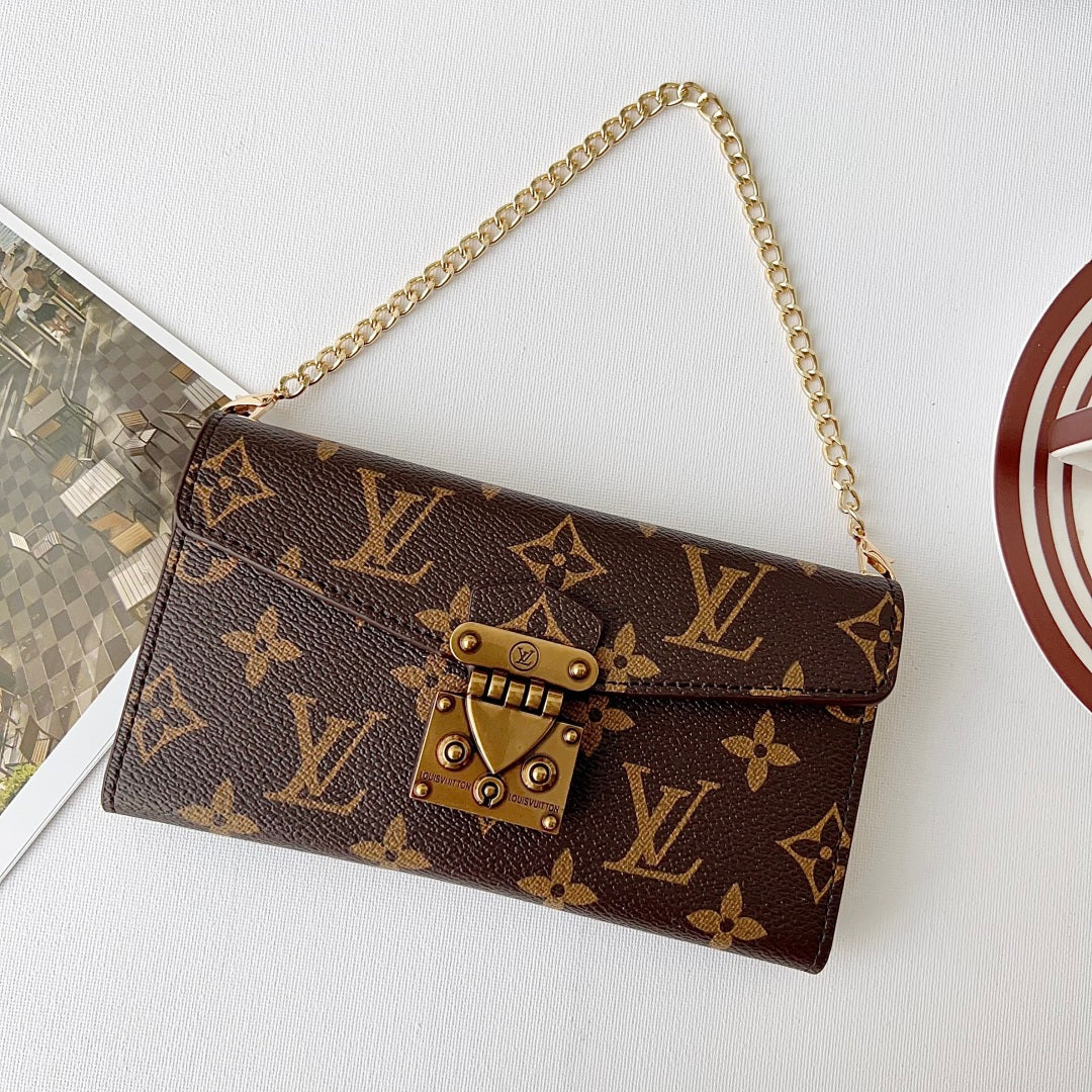 Luxury Monogram Phone Wallet Crossbody Purse – 3-in-1 Phone Bag