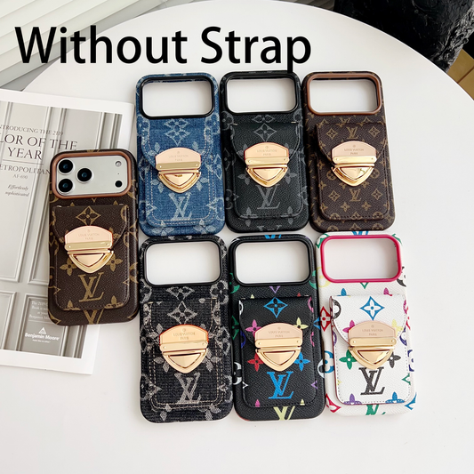 Luksus Crossbody iPhone-deksel med kortlomme & Avtakbar stropp