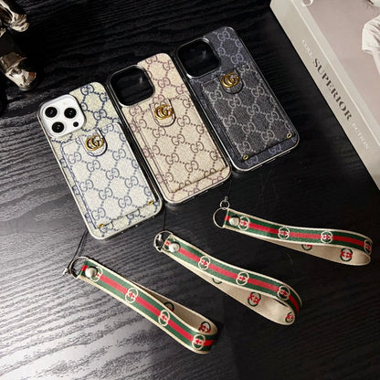 Custodia premium per iPhone con catena a mano