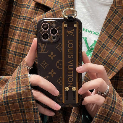 高級ブラウン リストバンド iPhone ケース