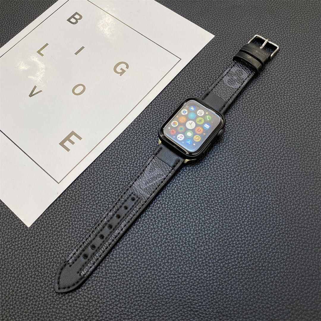 APPLE-WATCH-ARMBAND MIT MONOGRAM-NÄHTEN AUS LEDER