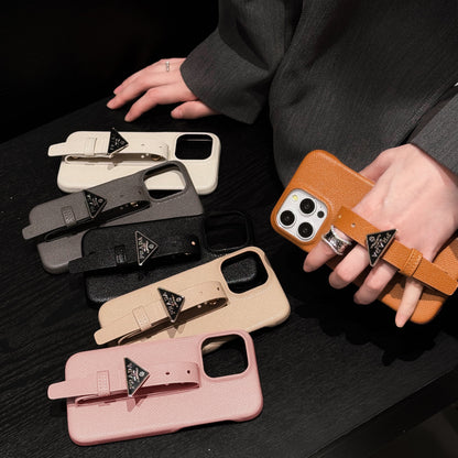 Luksus læderhåndtag til iPhone etui
