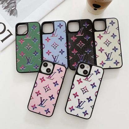 Étui iPhone en cuir de couleur de luxe
