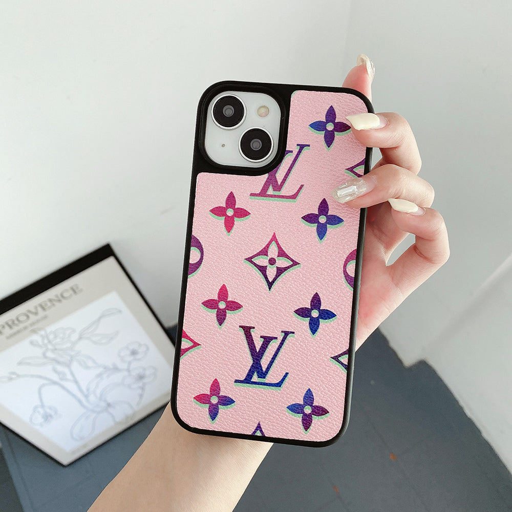 Étui iPhone en cuir de couleur de luxe
