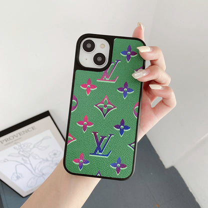 Étui iPhone en cuir de couleur de luxe