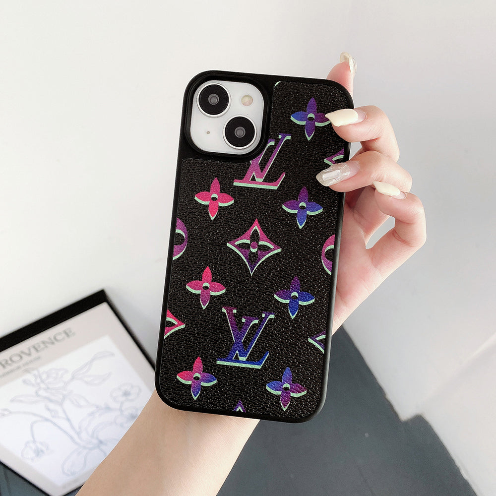 Étui iPhone en cuir de couleur de luxe