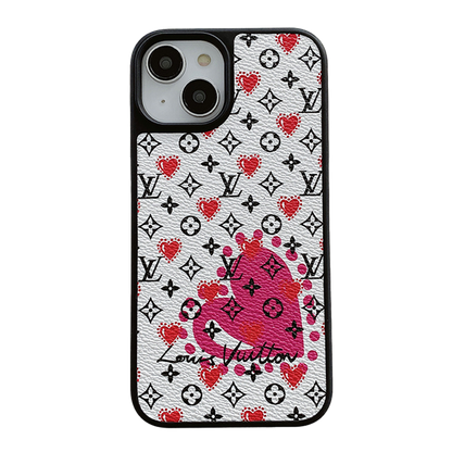 Luxus-Ballon & Herz-Leder-iPhone-Hülle