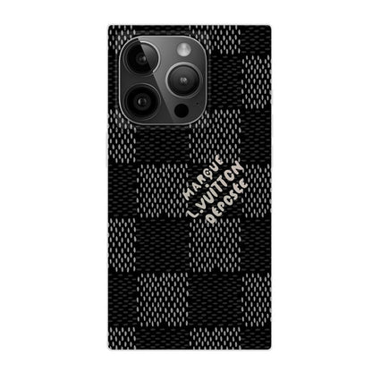 ラグジュアリー ブラック<lAMP>ホワイト スクエア iPhone ケース